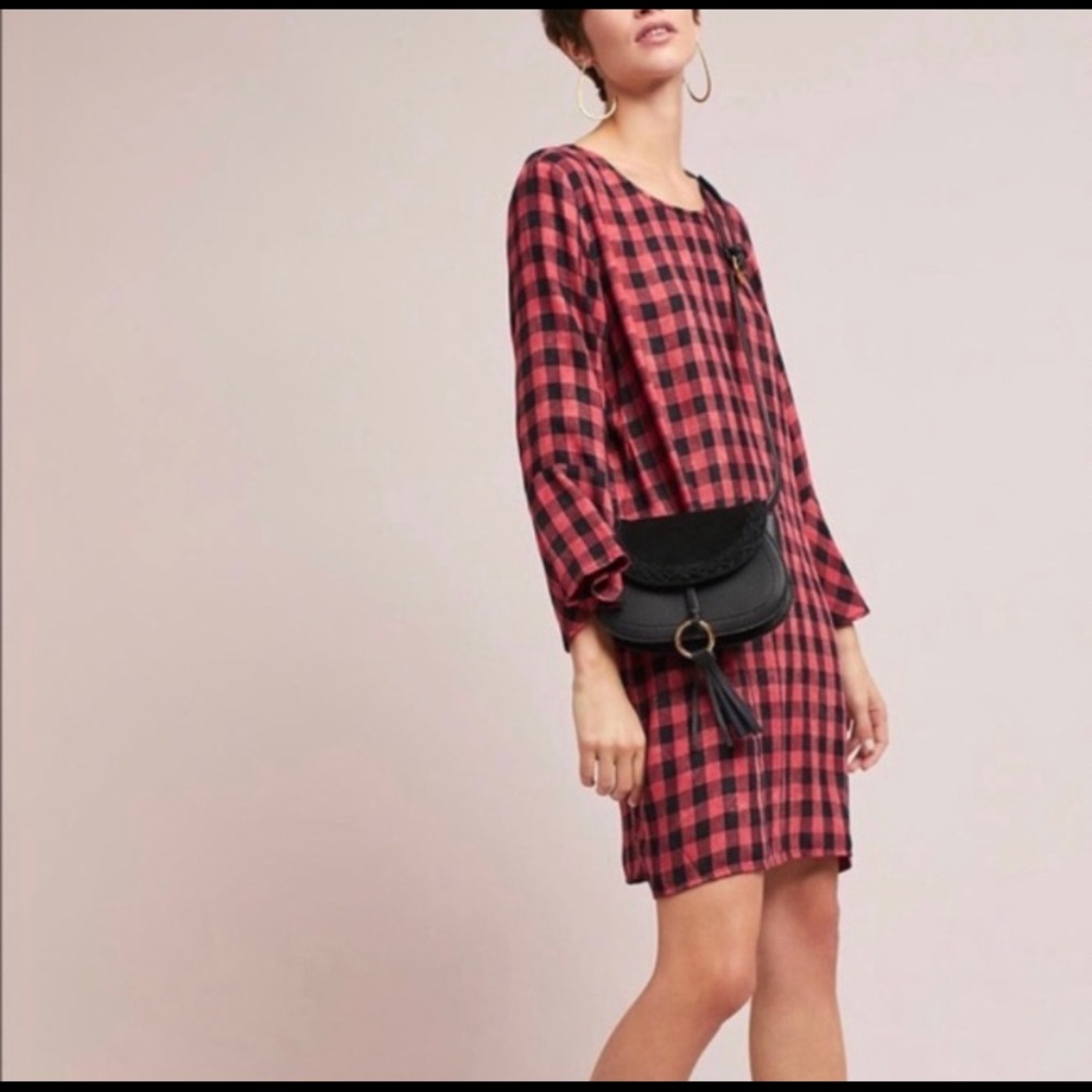 Anthropologie Cloth and Stone Buffalo Plaid Dress M
